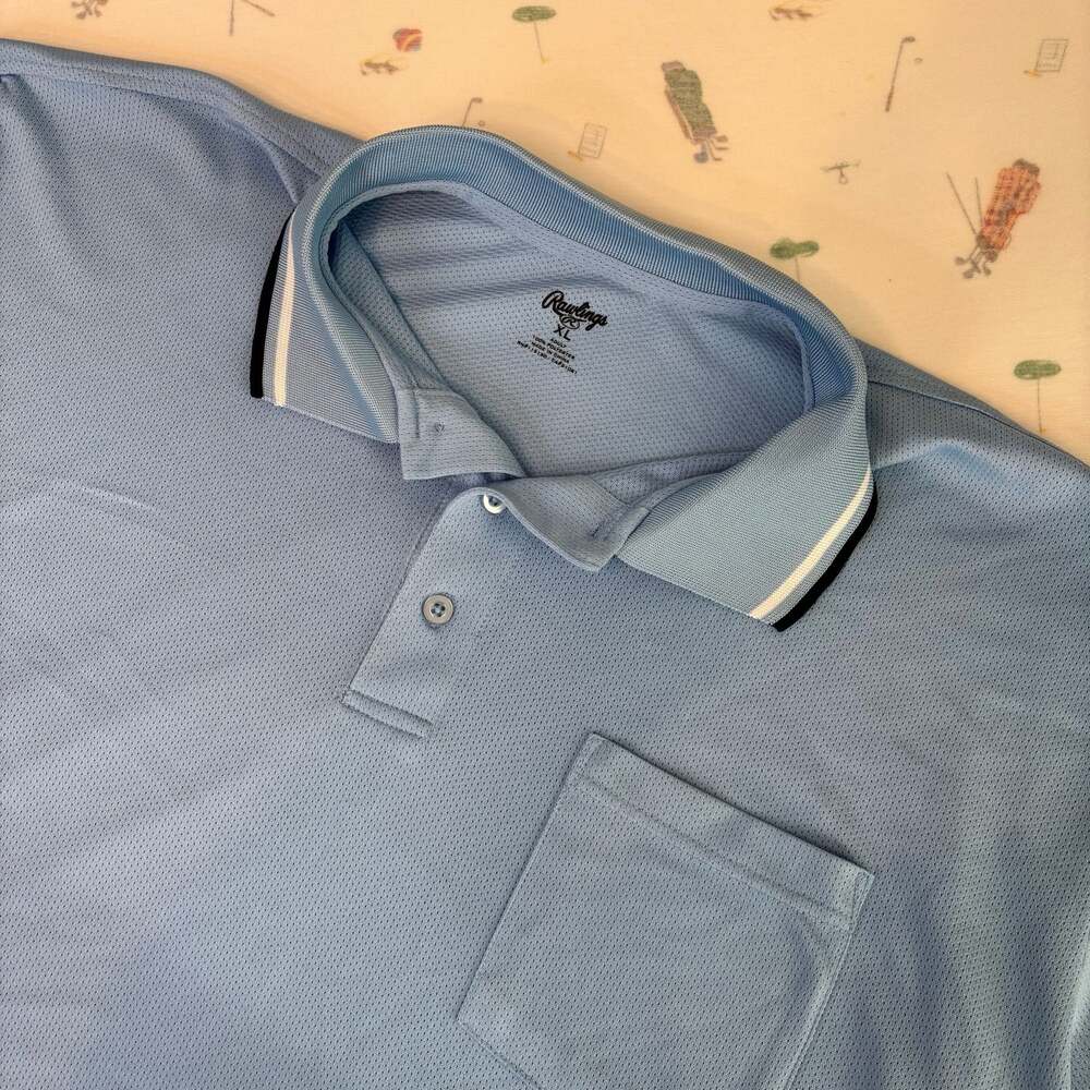 Rawlings Umpire Men's Polo Shirt Powder Blue XL
